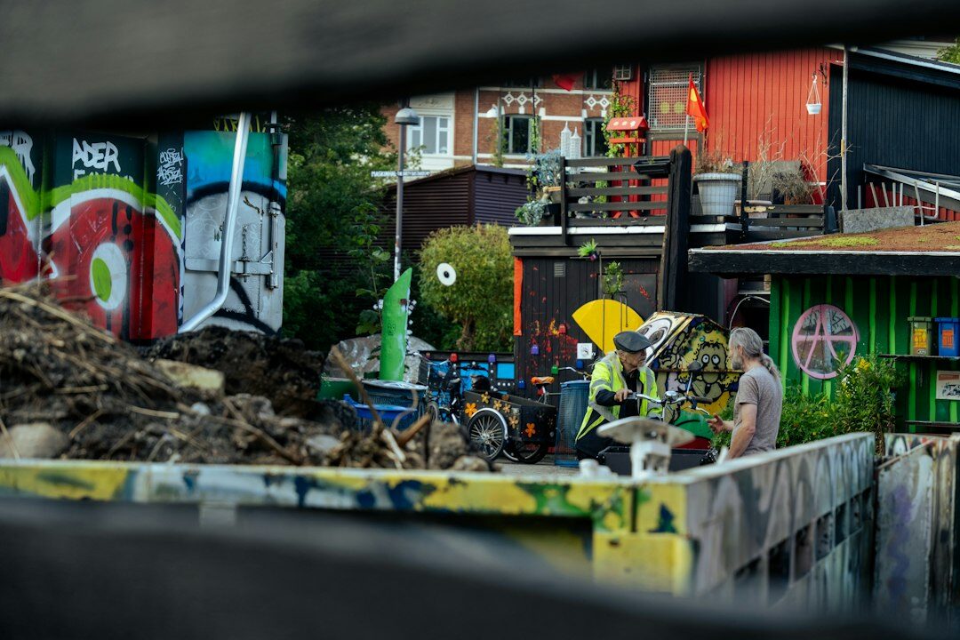 group of people in danish neighborhood