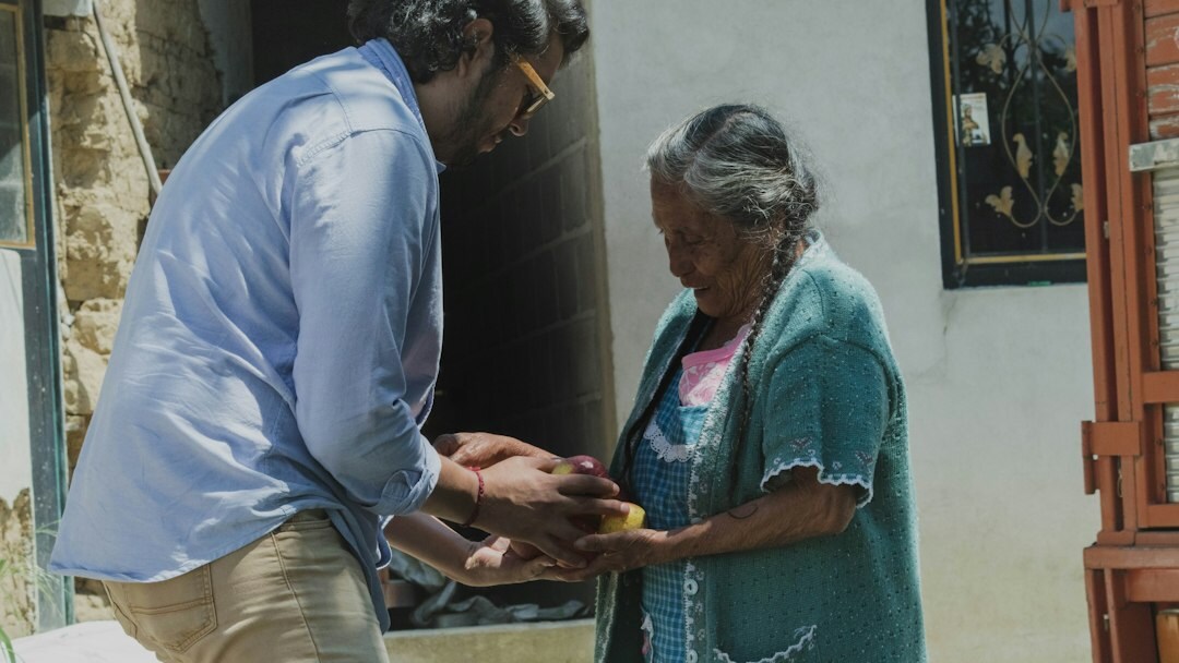 elderly person sharing story