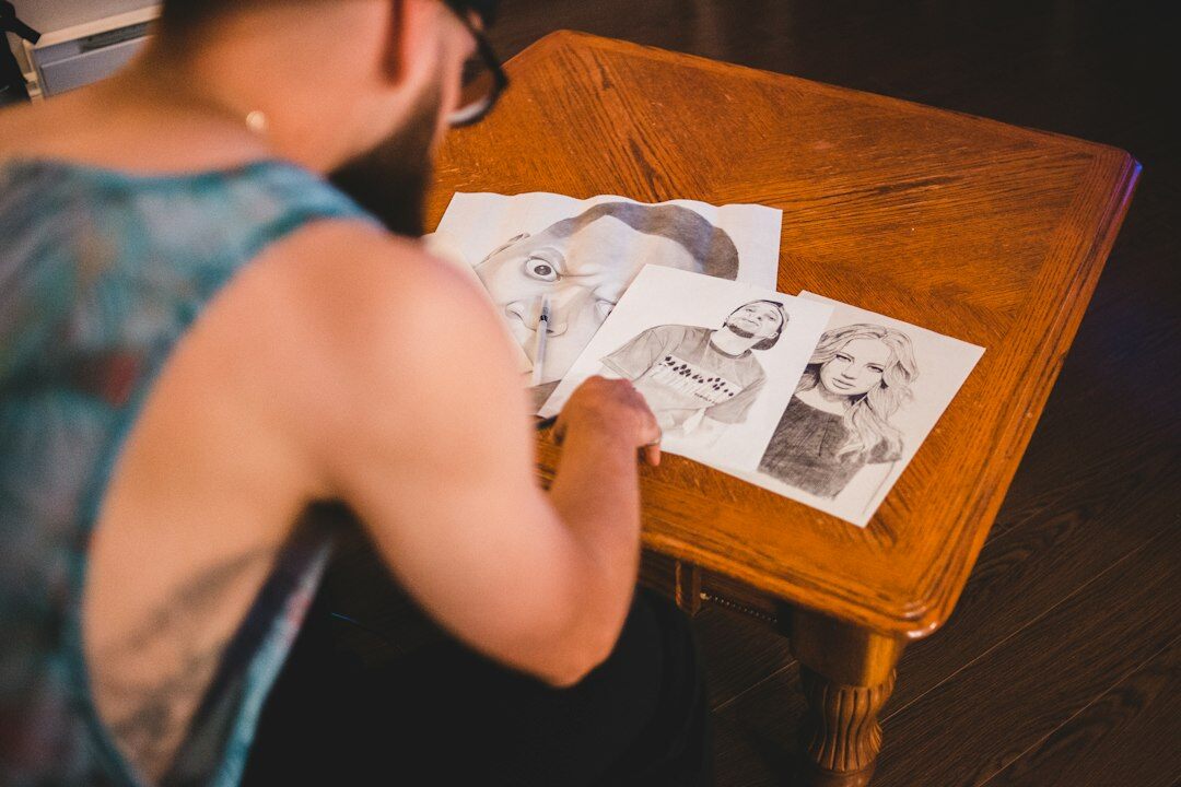 photographer reviewing photos