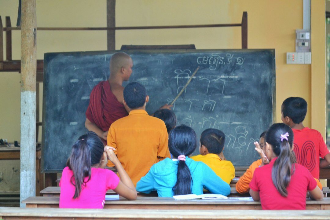 teacher with students